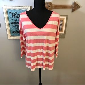 Charming Charlie V Neck 3/4 Sleeve Shirt